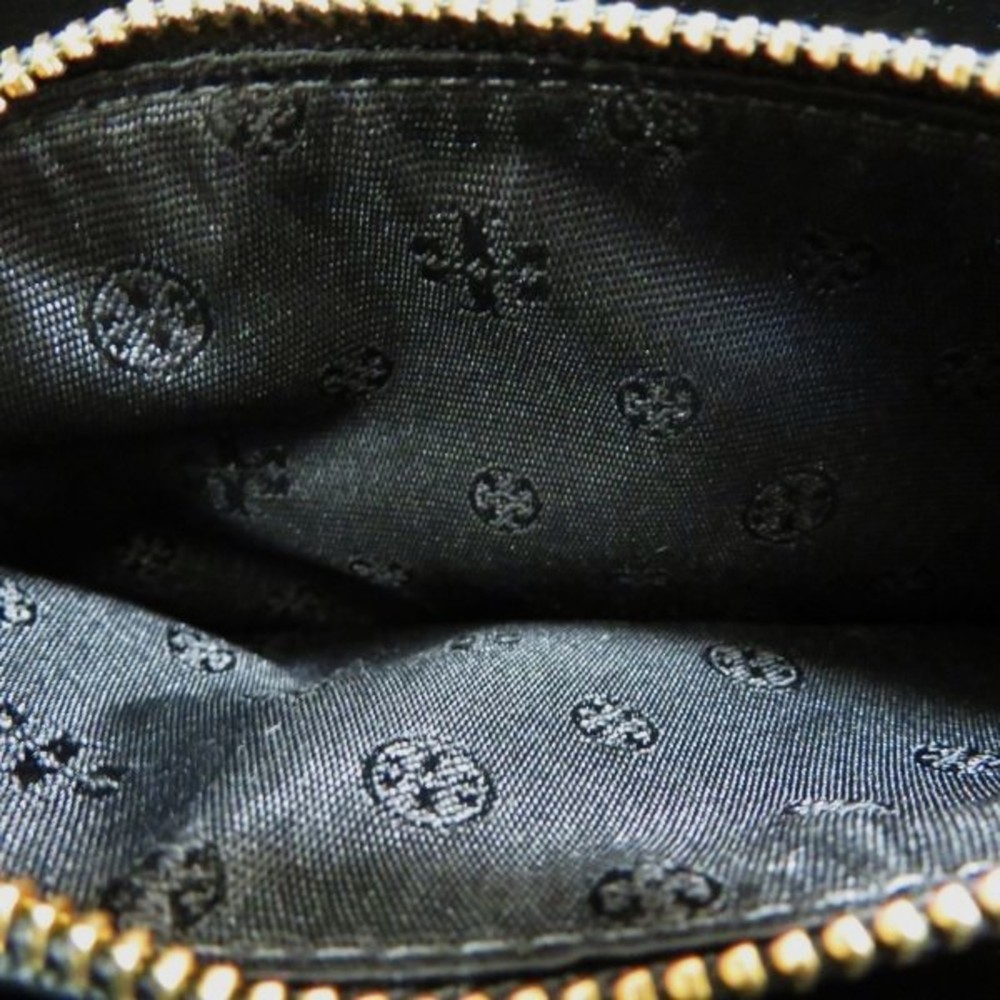 TORY BURCH Black Patent Leather Round Zipper Wallet Long Unisex - Picture 5 of 9